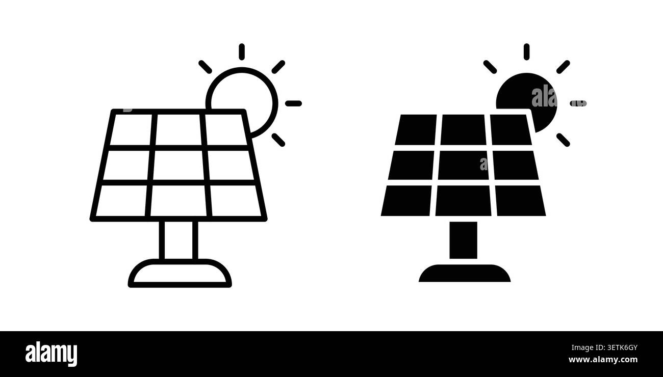 Solar energy icon vector, illustration icon set. Stock Vector