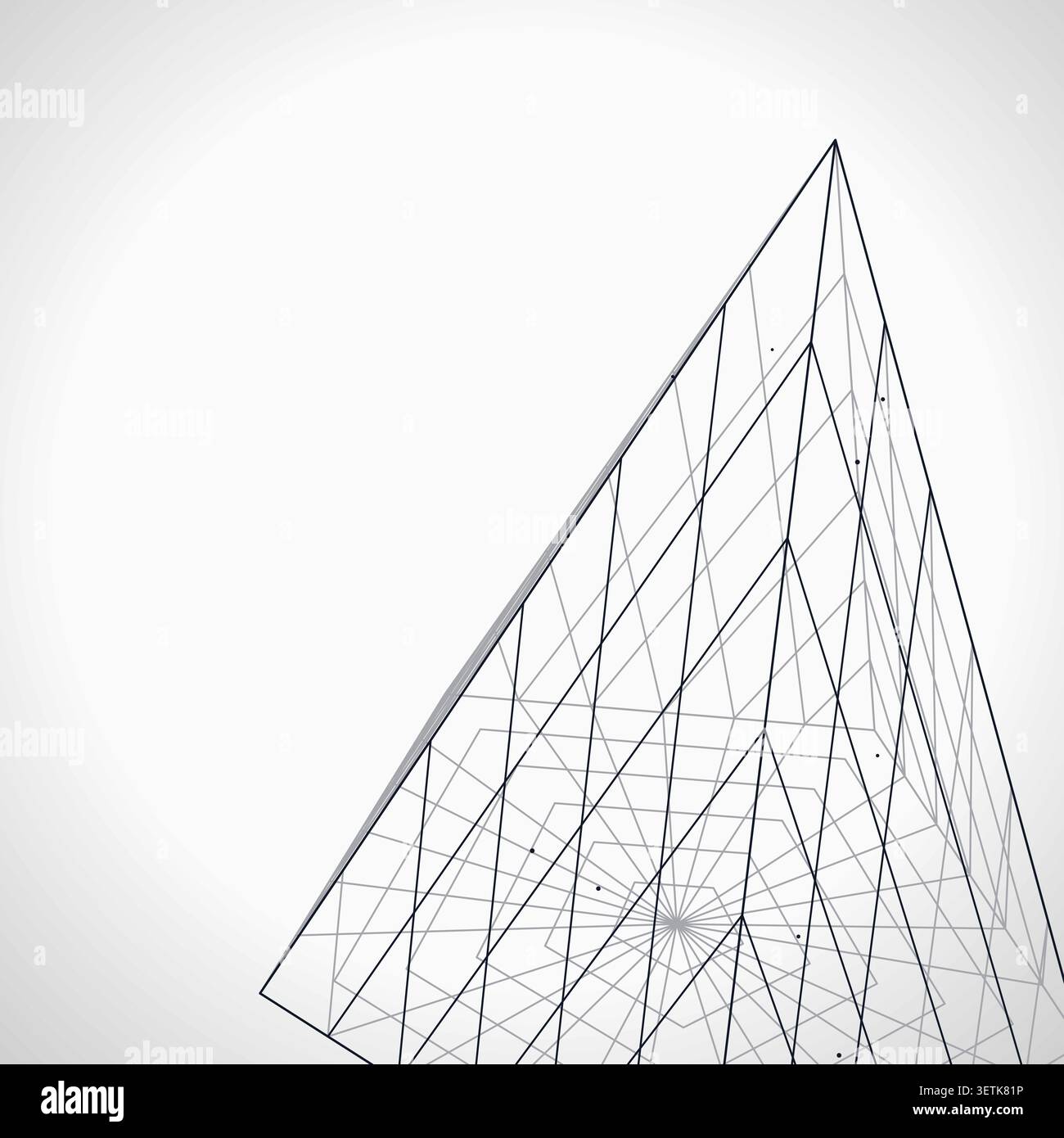 Wire Pyramid vector background with crisp scalable linework for microstock and commercial design projects. Stock Vector