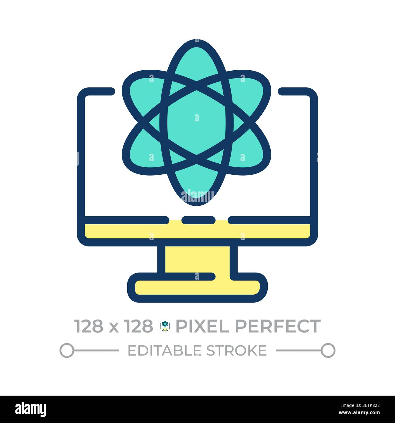 Computer science pixel perfect line color icon Stock Vector