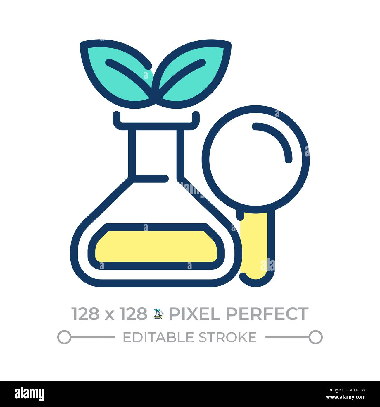Biology pixel perfect line color icon Stock Vector