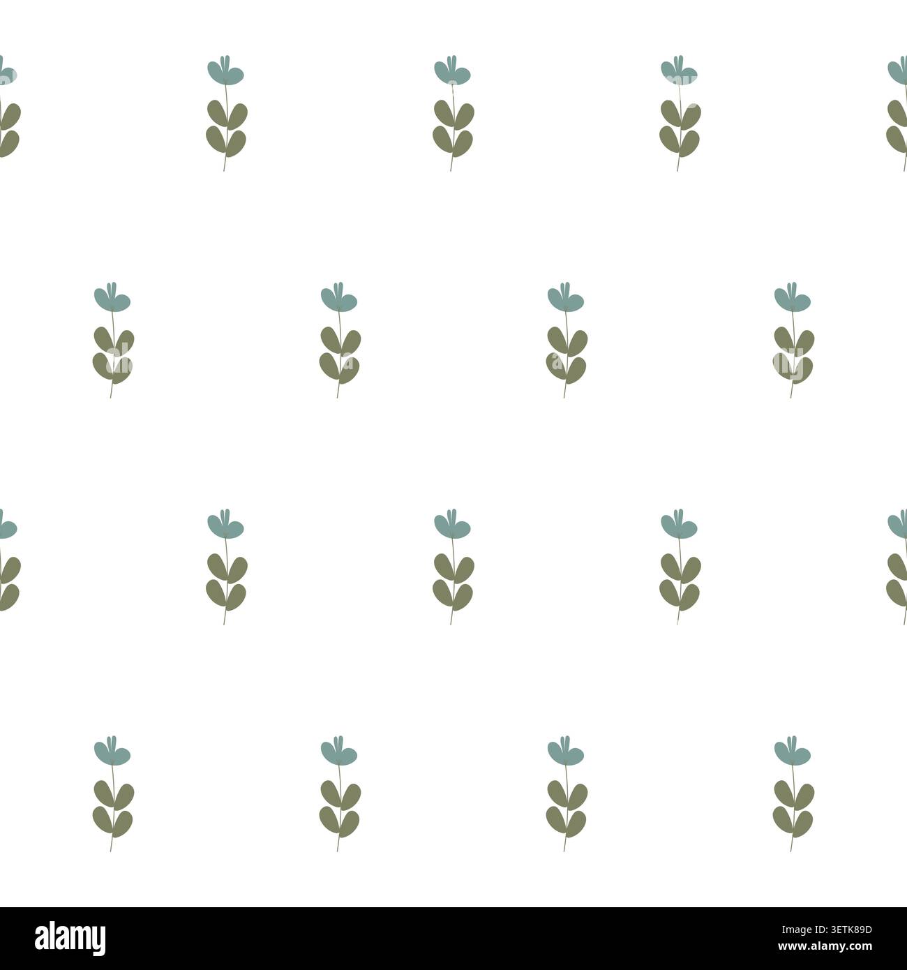 vector seamless botanical pattern with flowers in pastel color  Stock Vector