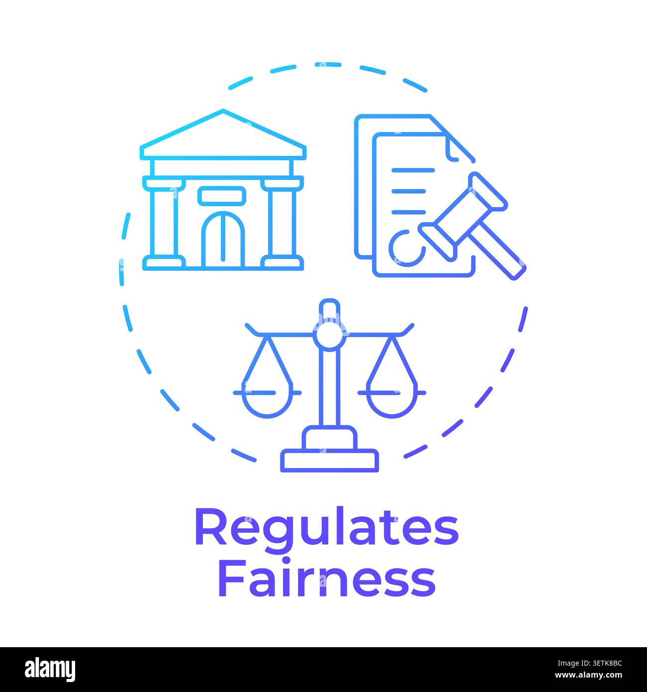 Regulates fairness blue gradient concept icon Stock Vector