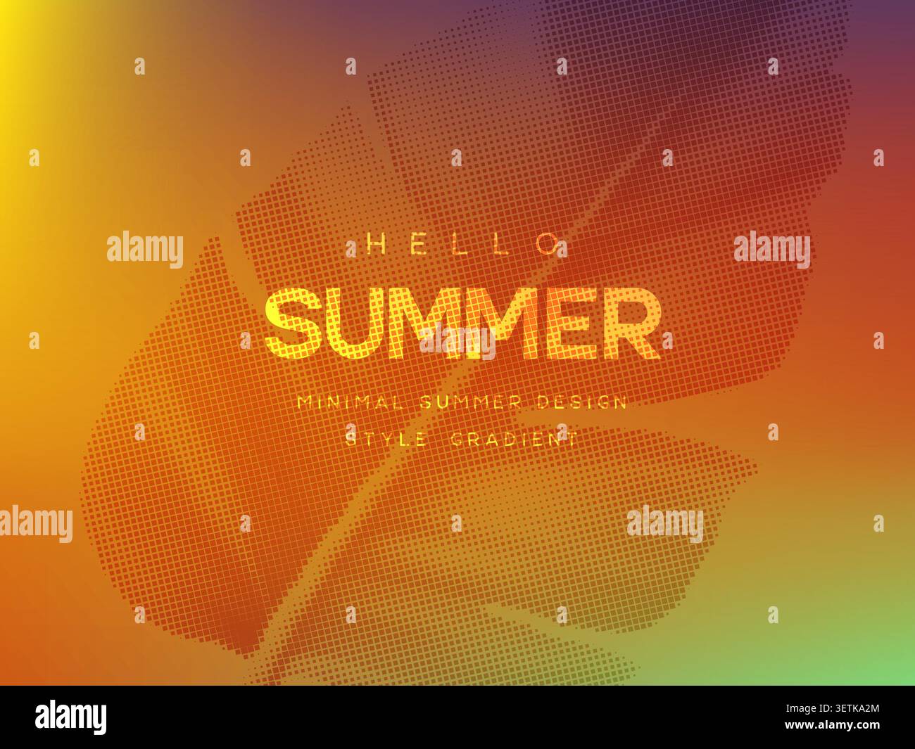 Vector summer gradient background with tropical leaves. Stock Vector