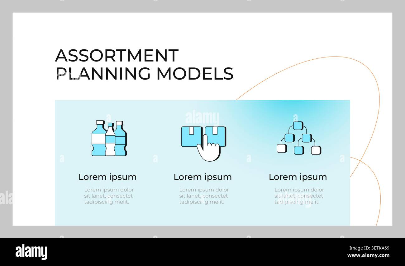 Assortment planning models presentation slide template Stock Vector