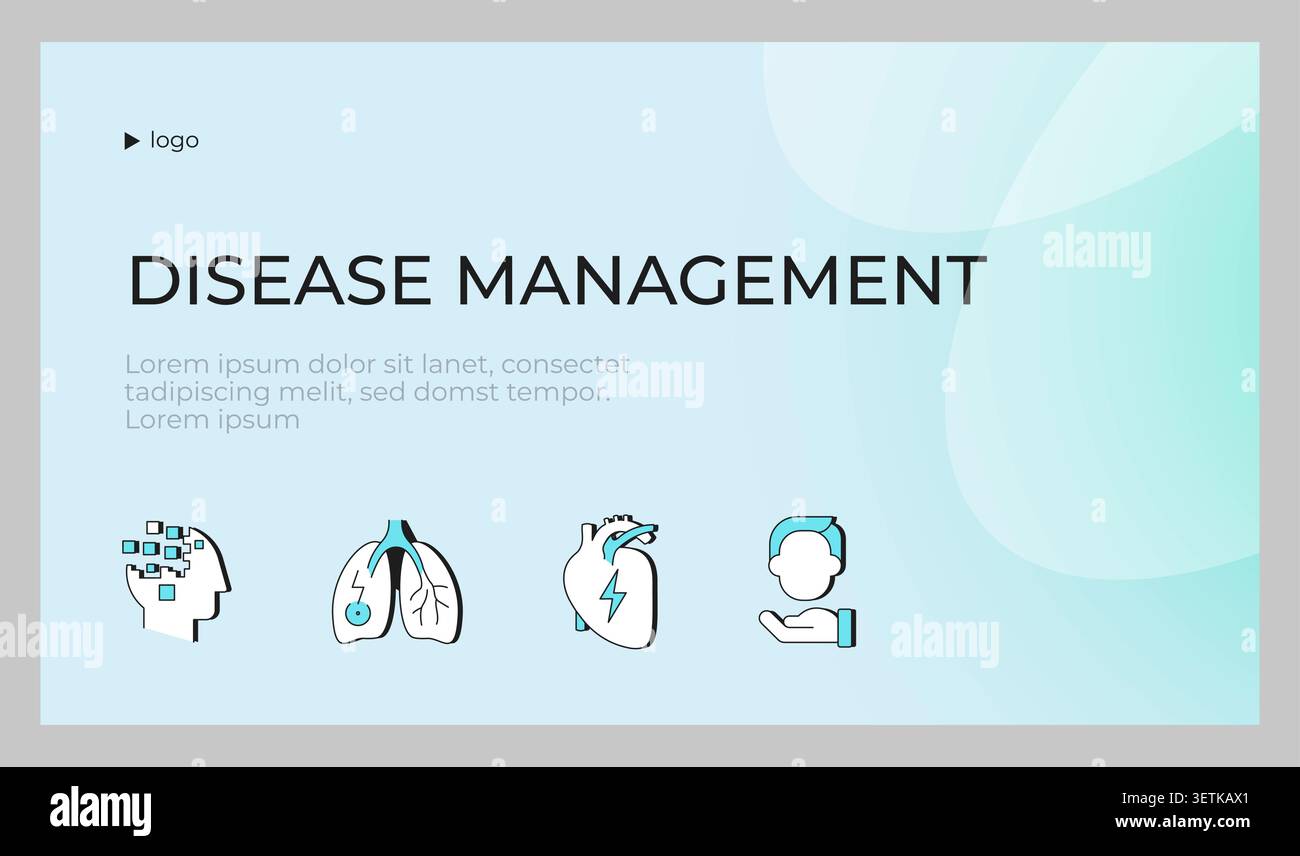 Disease management presentation slide template Stock Vector