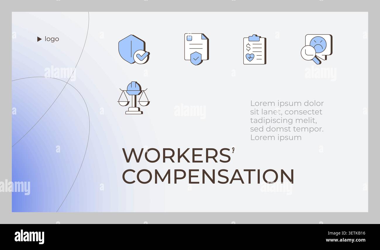Workers compensation presentation slide template Stock Vector