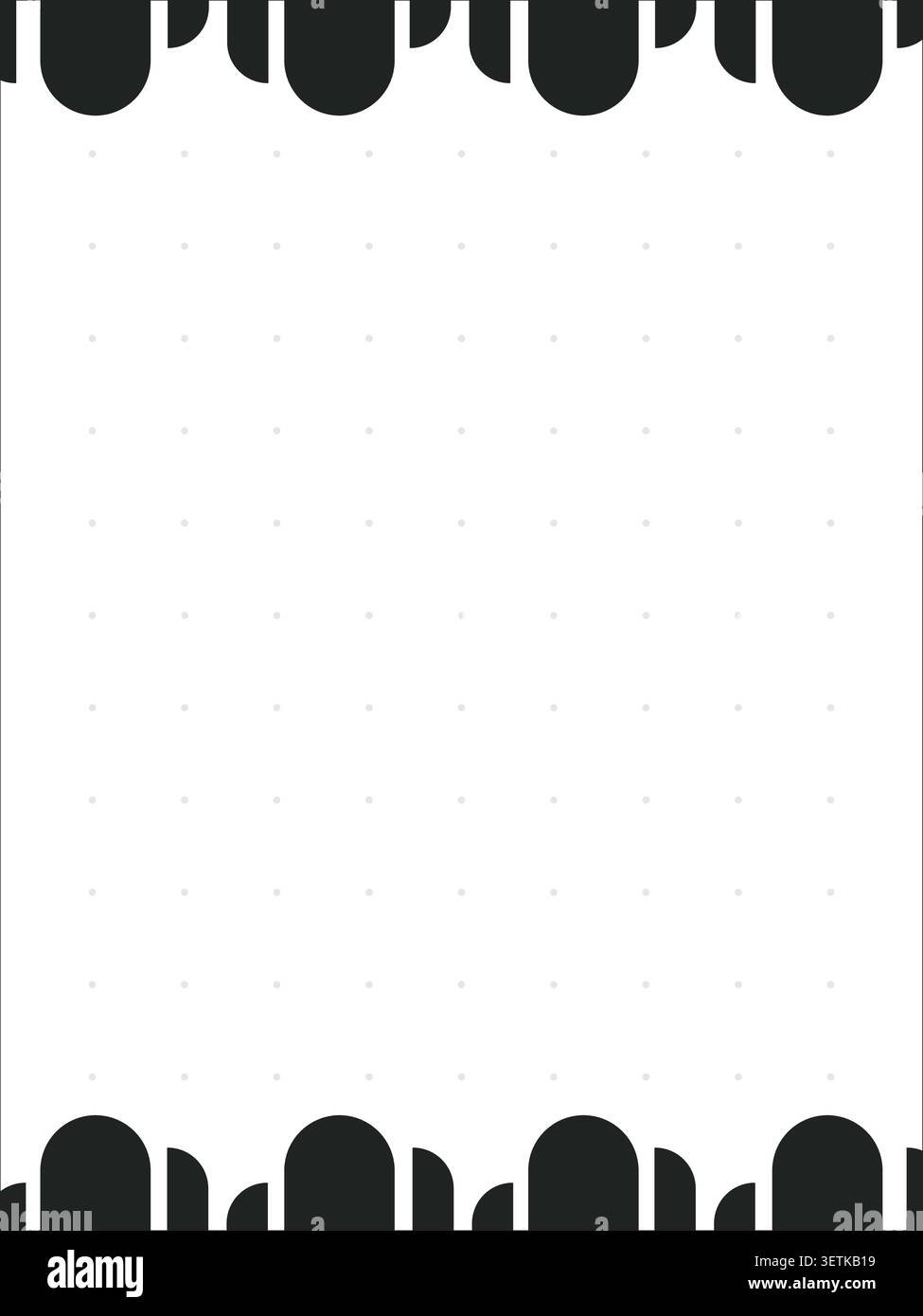 Retro wide dot grid black and white planner page template Stock Vector