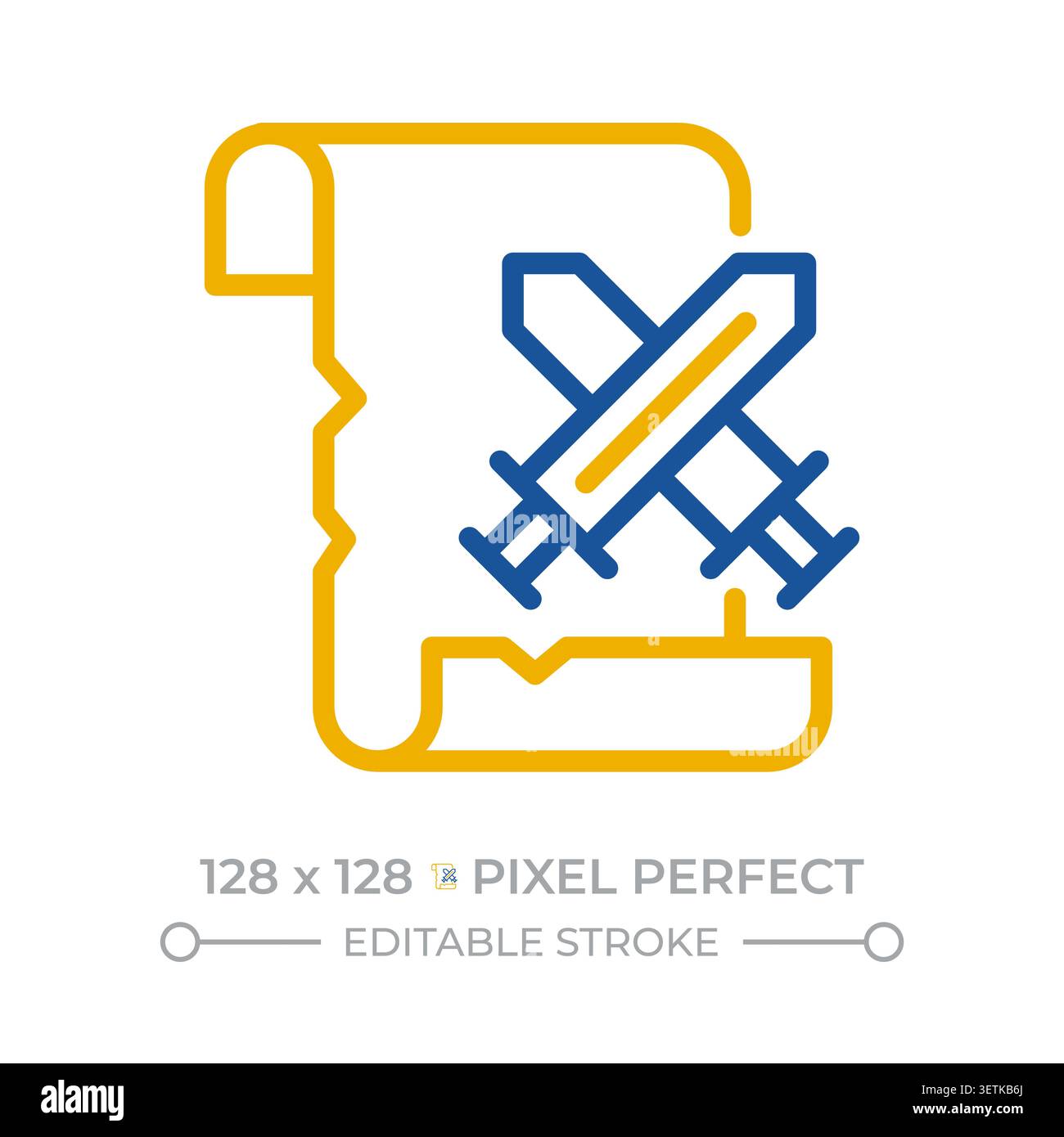 History pixel perfect two color line icon Stock Vector