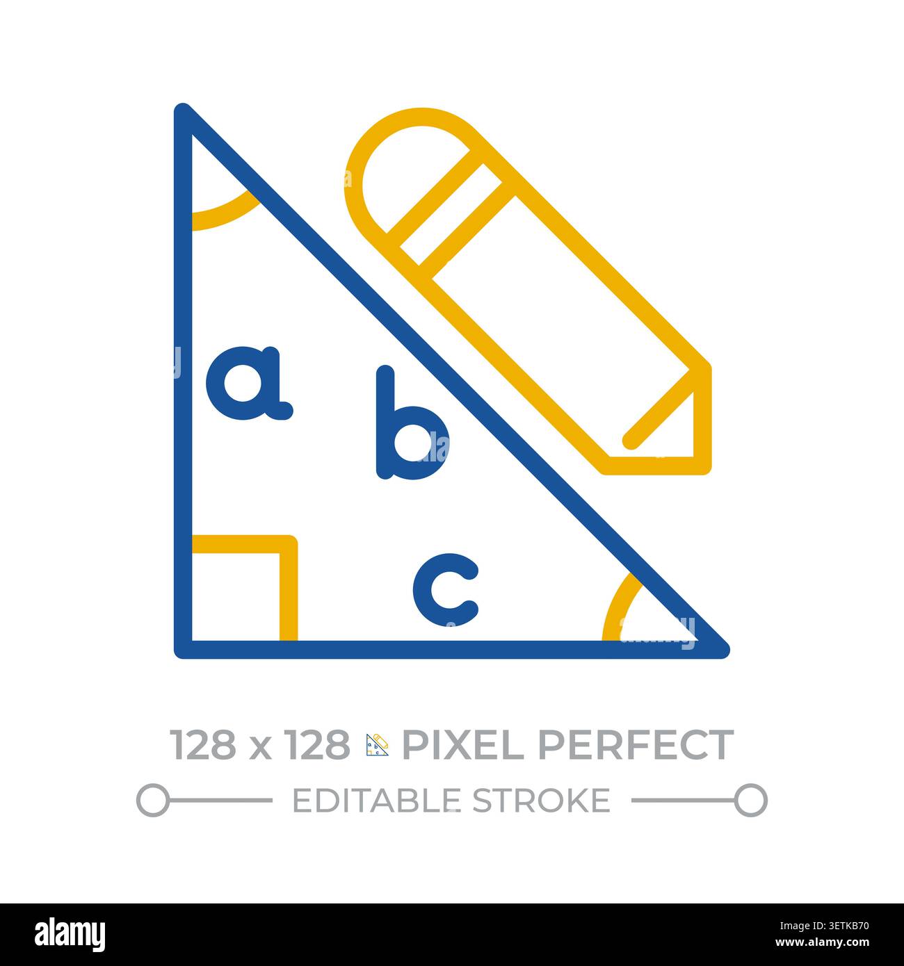 Geometry pixel perfect two color line icon Stock Vector