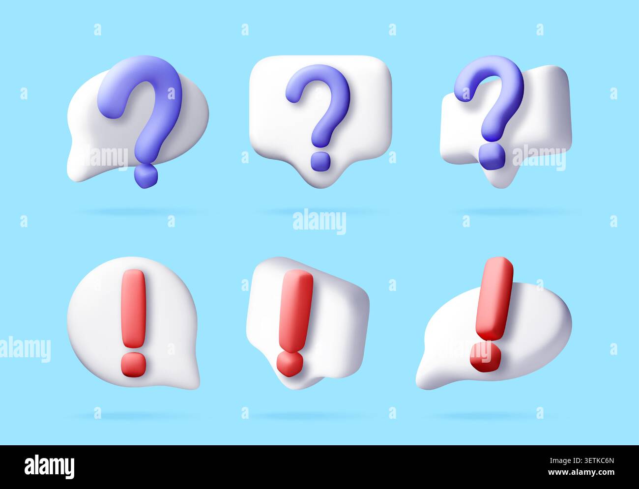 3D bubble with question and exclamation mark Stock Vector