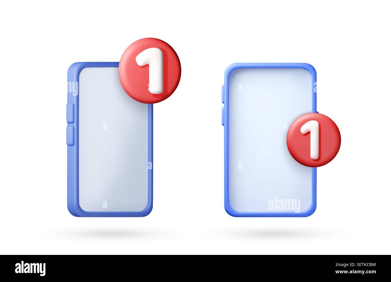 3D smartphone with notification bubble. Stock Vector