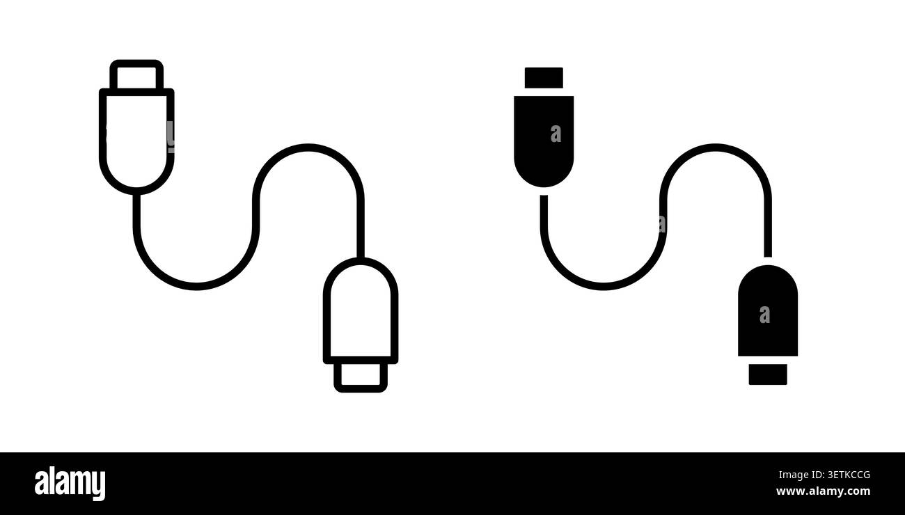 USB cable icon vector, illustration icon set. Stock Vector