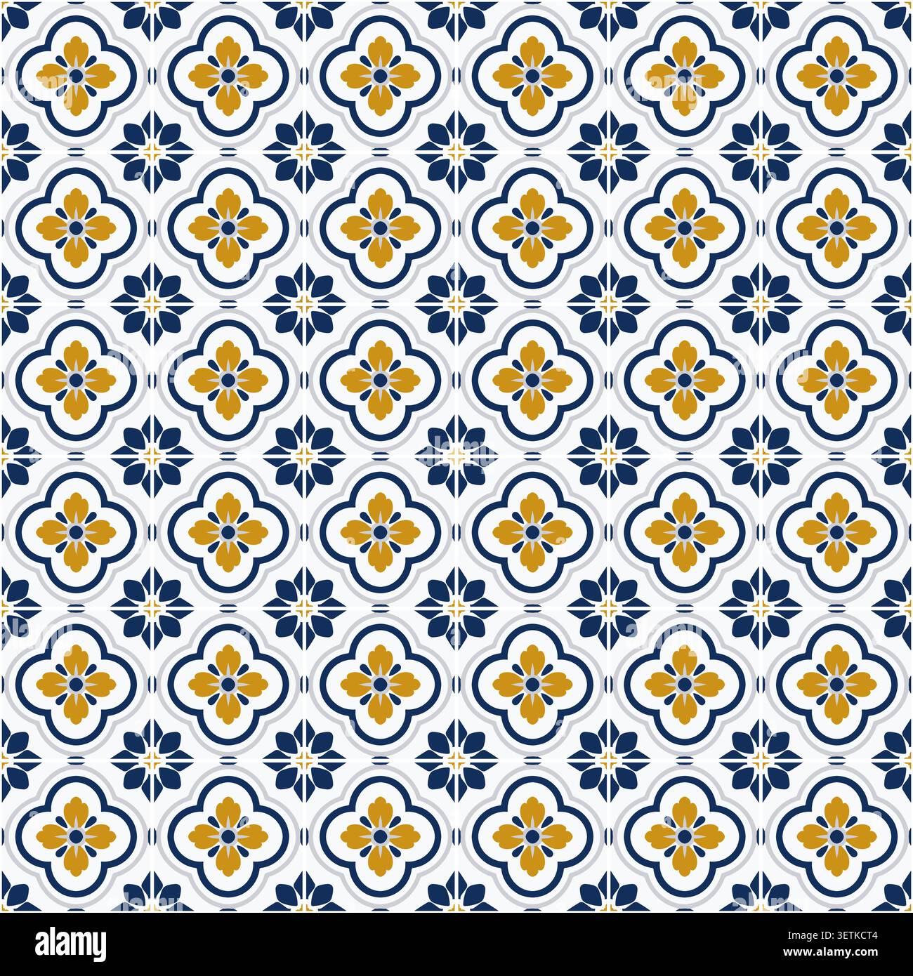 Simple tiled background with a Mediterranean themed design Stock Vector