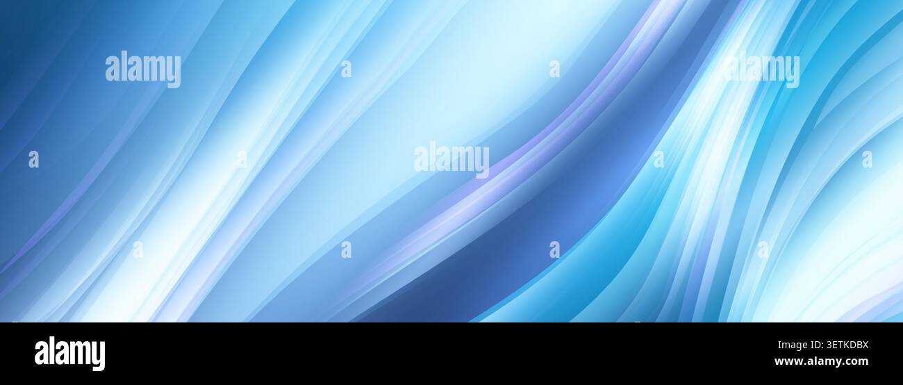 Abstract blue flowing light background with sweeping cyan gradients, translucent curved bands, and bright light streaks. Vector illustration Stock Vector
