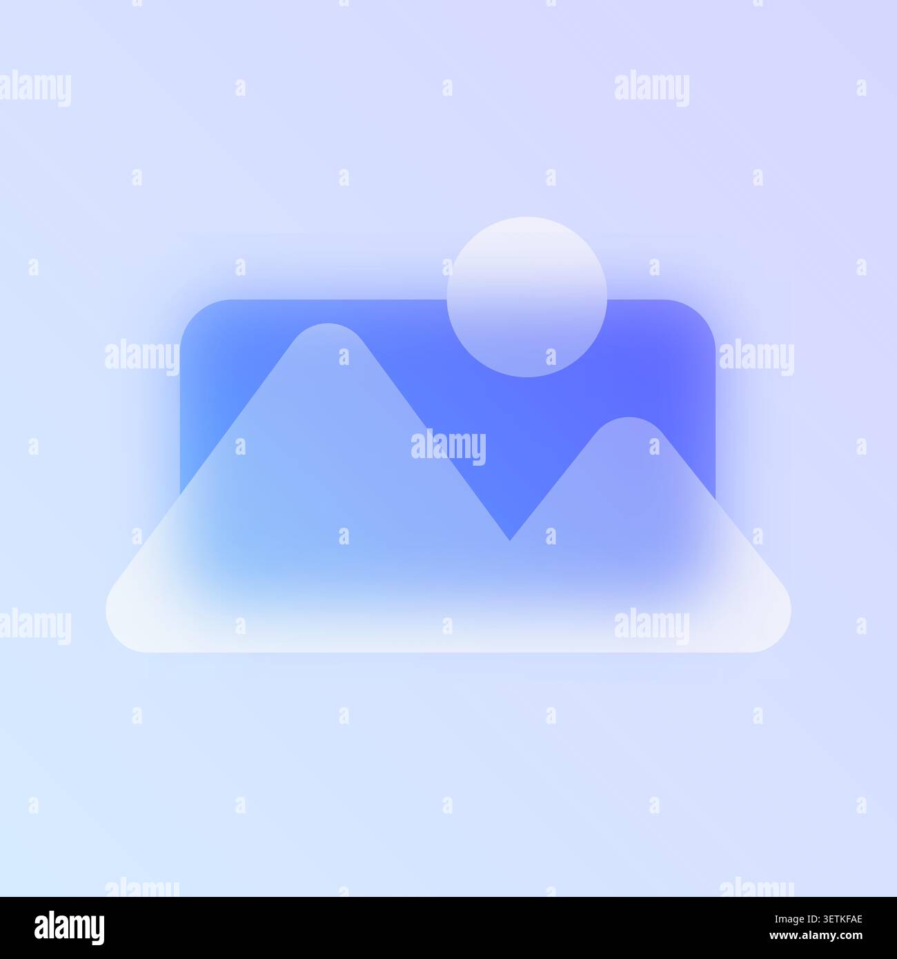 Image photo gallery glassmorphism icon. Stock Vector