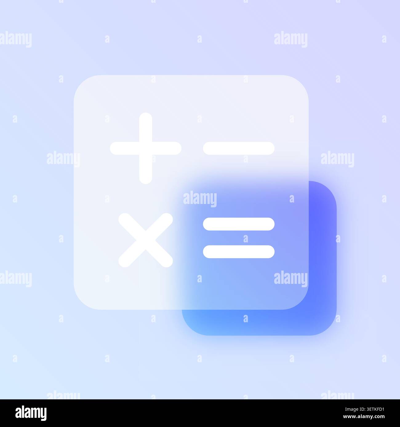 Calculator math glassmorphism icon. Stock Vector