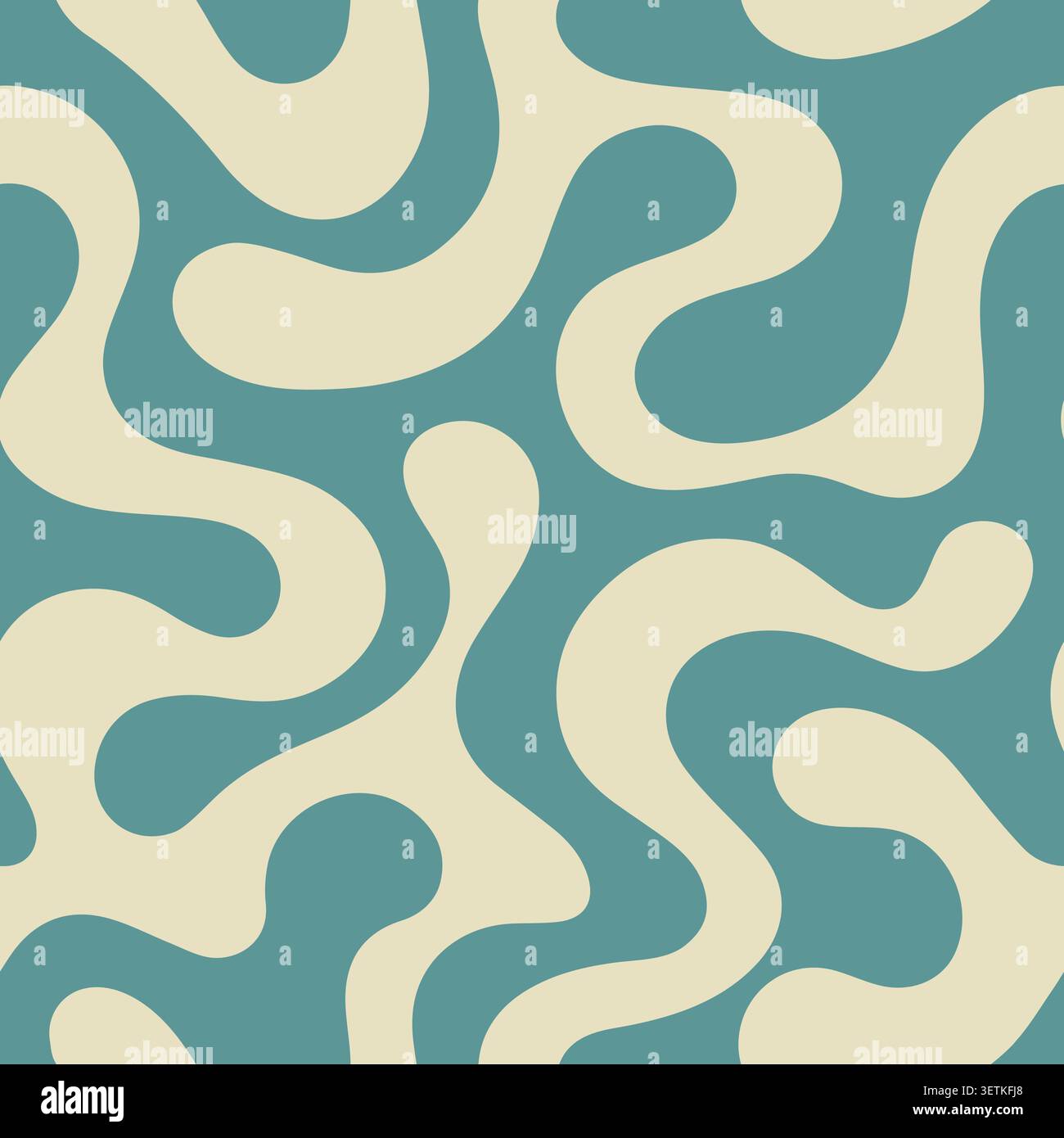 Groovy seamless pattern. Wave background. Repeated organic waves shape. Wavy stripe. Repeating smooth swirl line. Abstract patern. Fun prints. Liquid Stock Vector