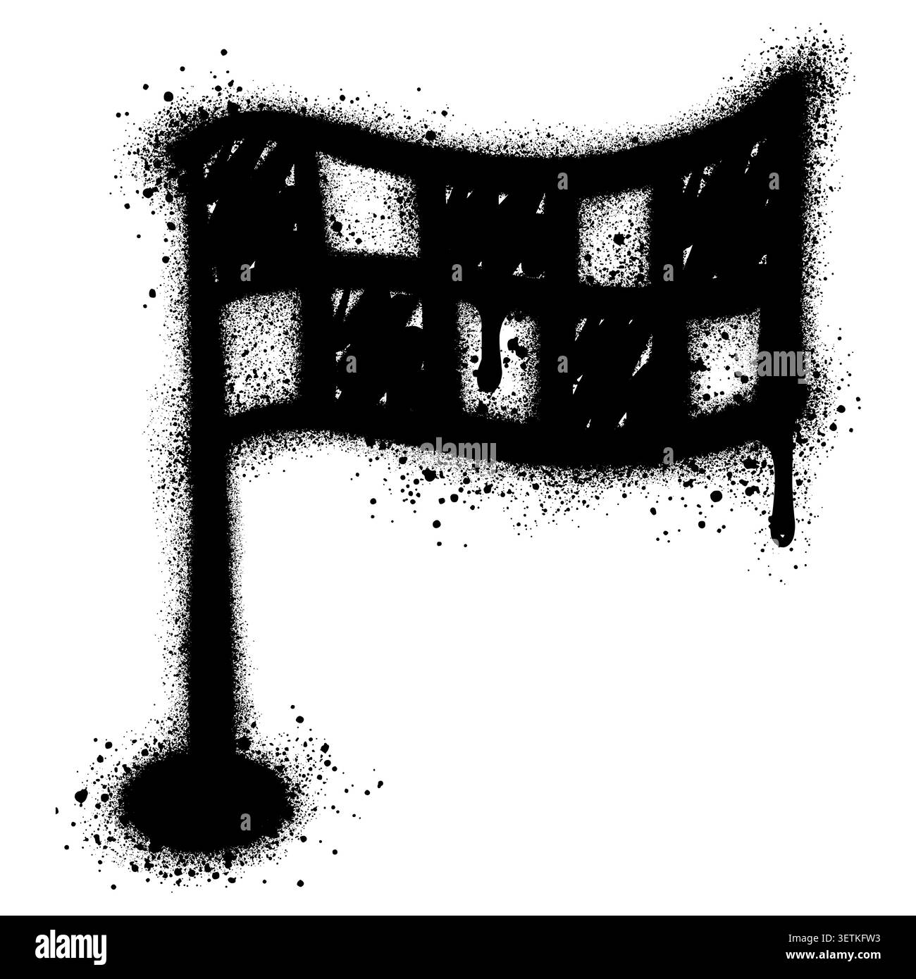 Graffiti flag with black spray paint Stock Vector