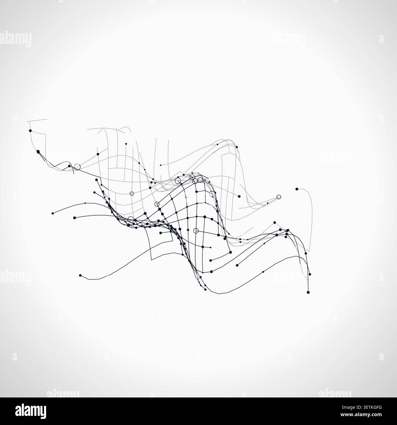 Wire Wavy Surface vector background with clean editable vector shapes for microstock and commercial design projects. Stock Vector