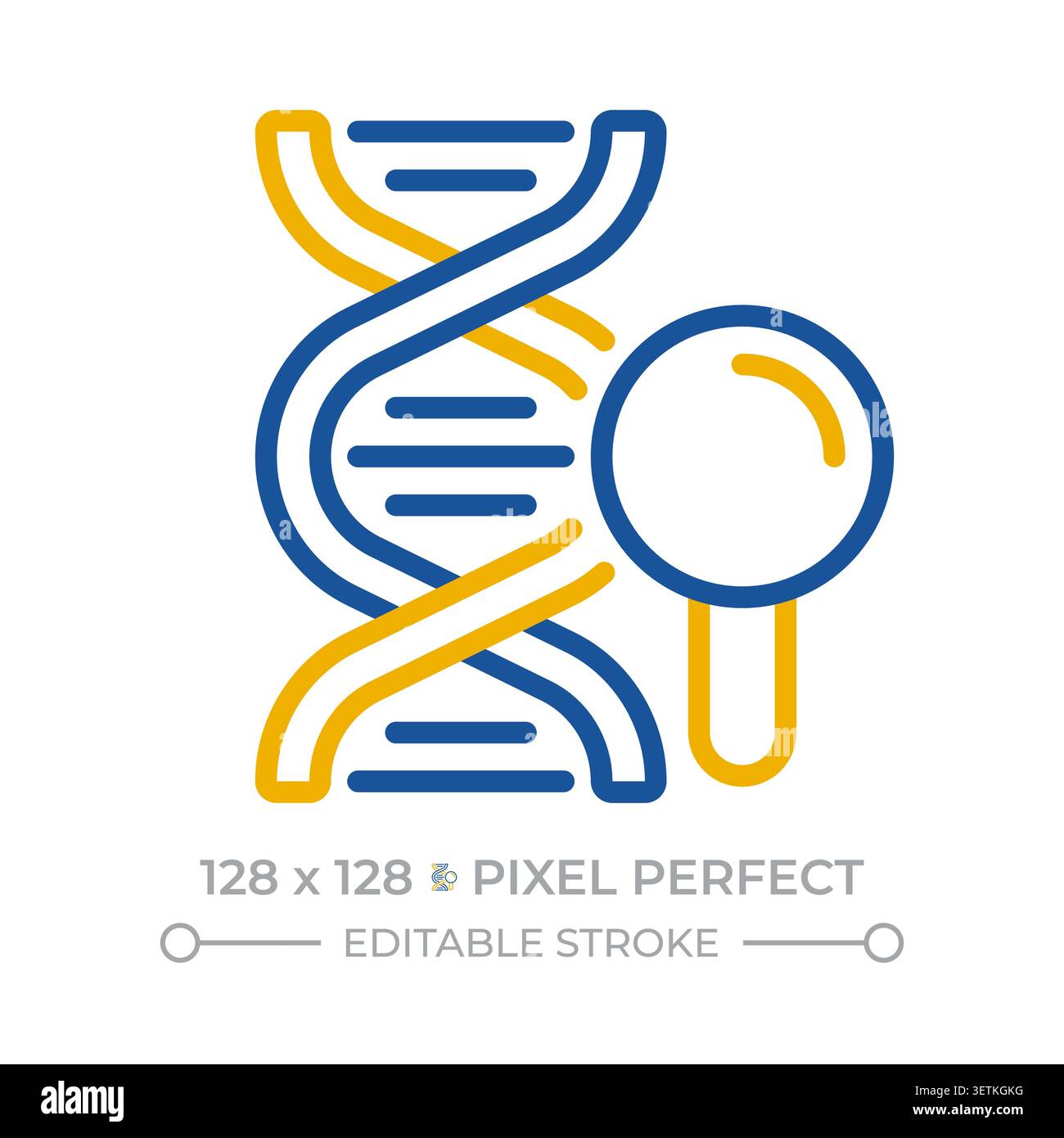 Genetics pixel perfect two color line icon Stock Vector