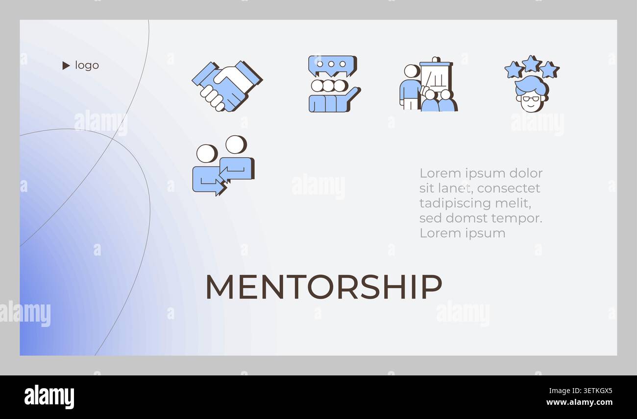Mentorship presentation slide template Stock Vector