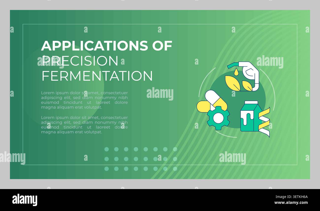 Precision fermentation applications presentation slide template Stock Vector