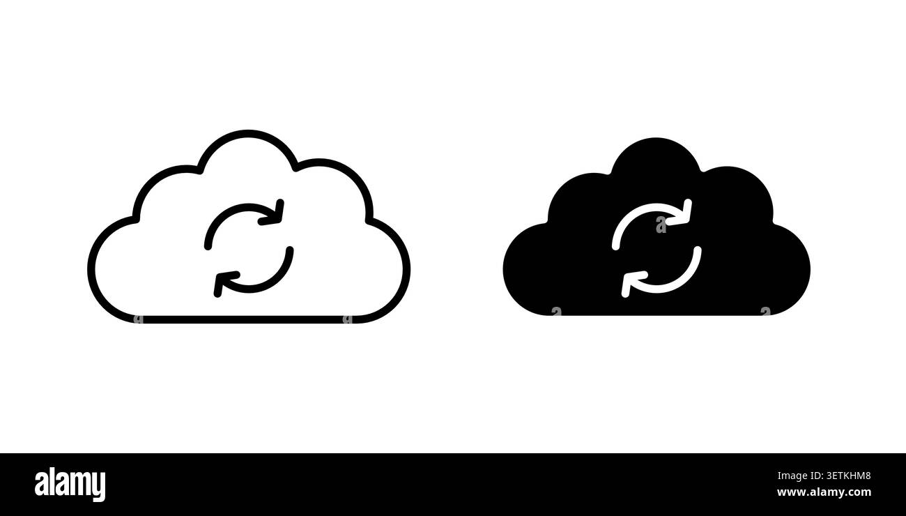 Cloud sync icon Illustration Eps10 for web or app. Stock Vector