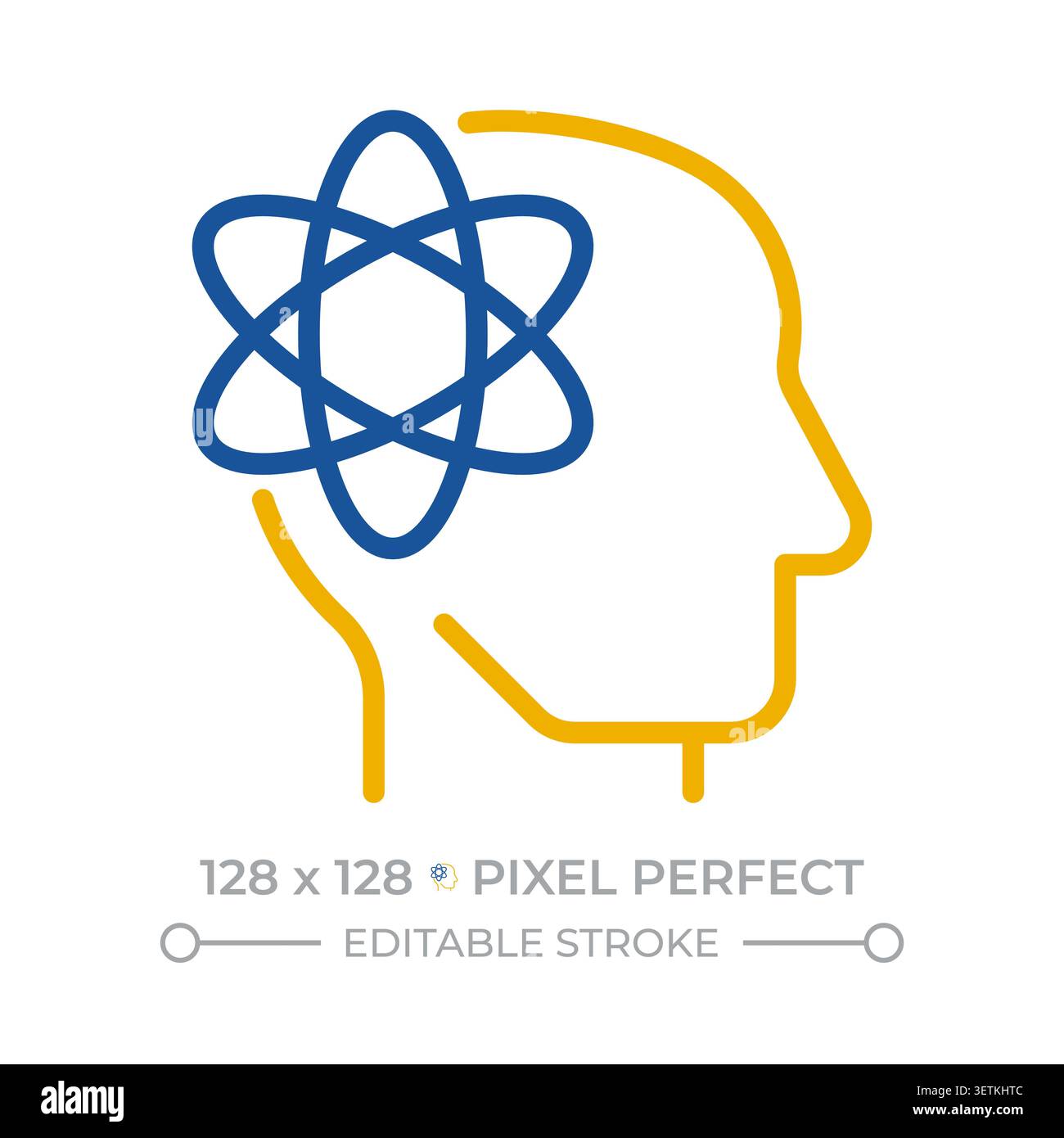 Neurophysics pixel perfect two color line icon Stock Vector