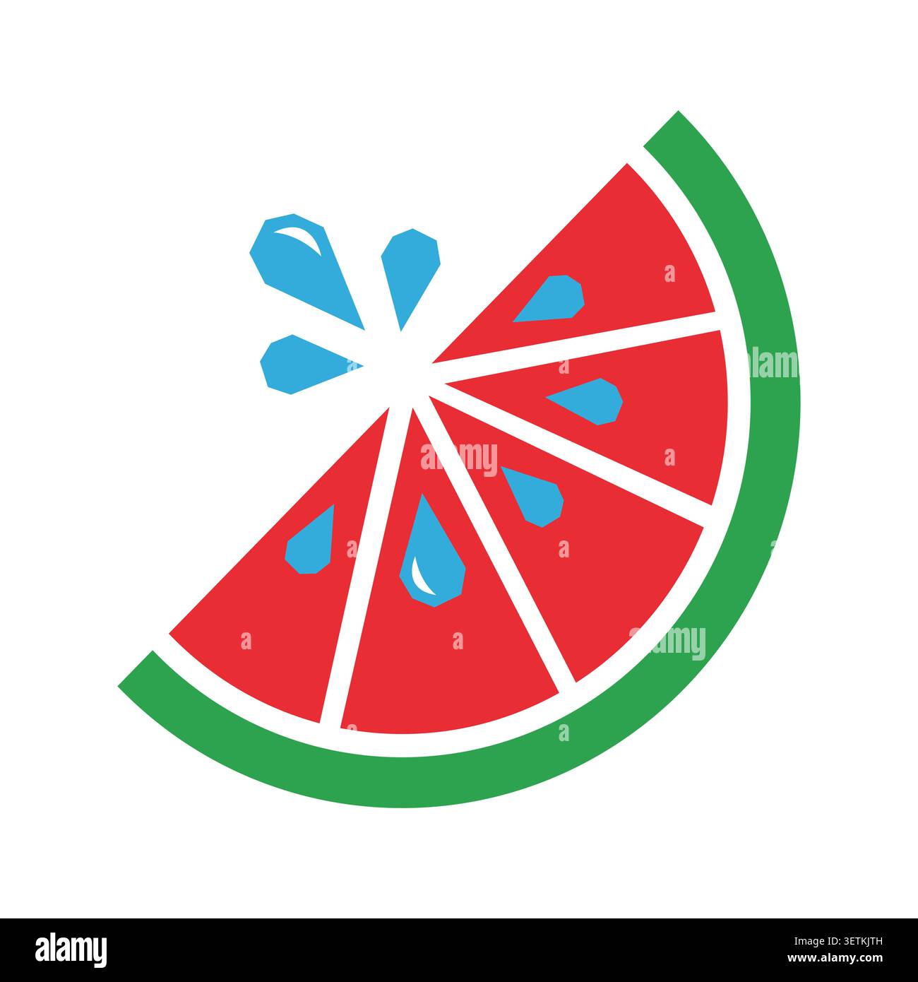 Stylized watermelon slice vector illustration Stock Vector