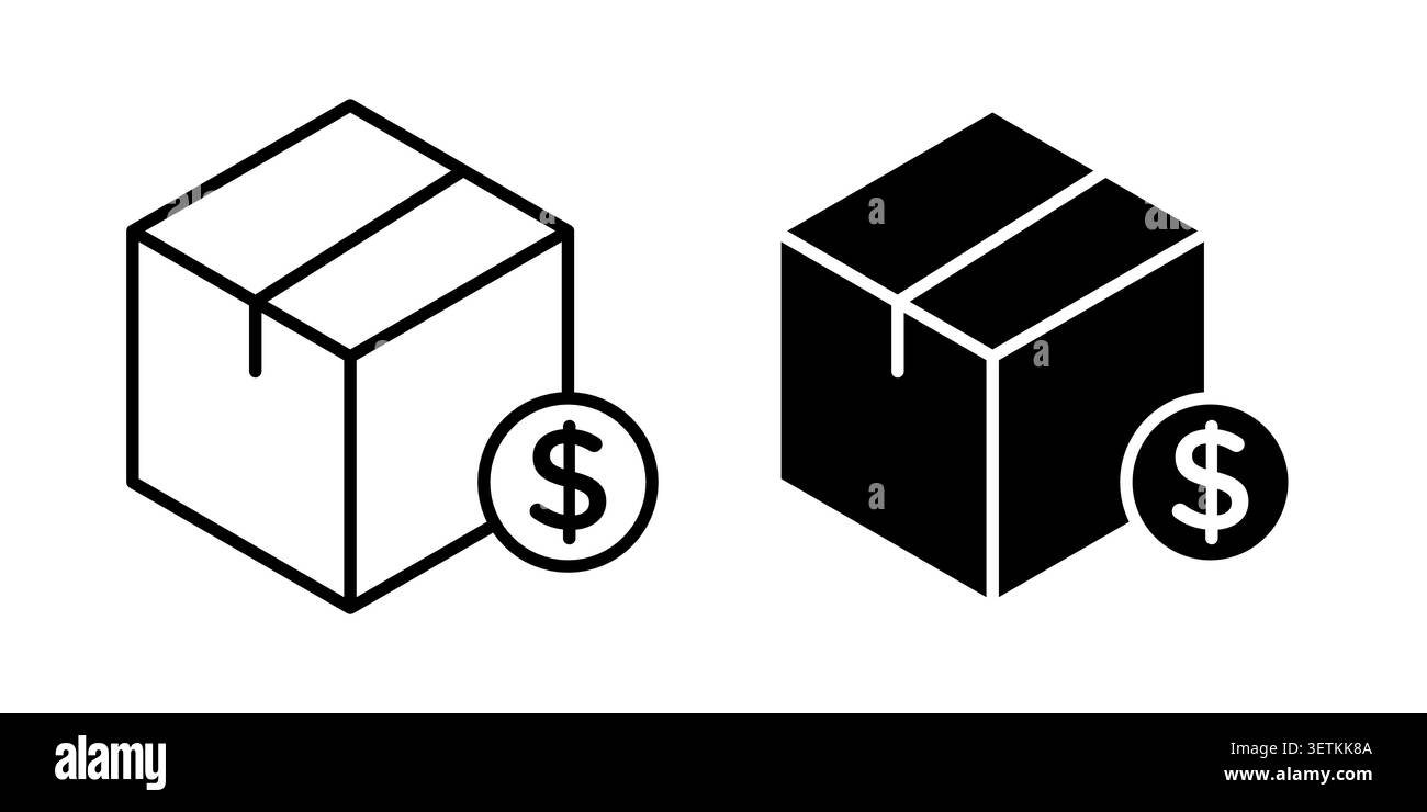 Shipping charges icon vector, illustration icon set. Stock Vector