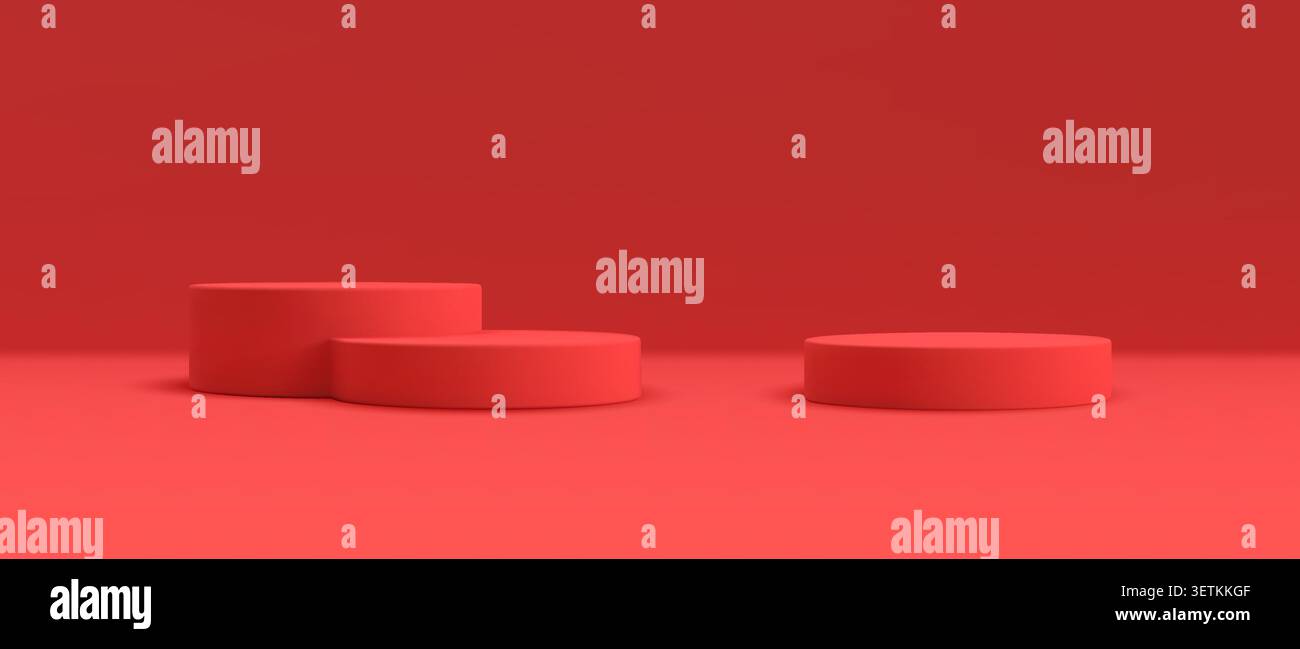 Minimal red 3D podium vector Stock Vector