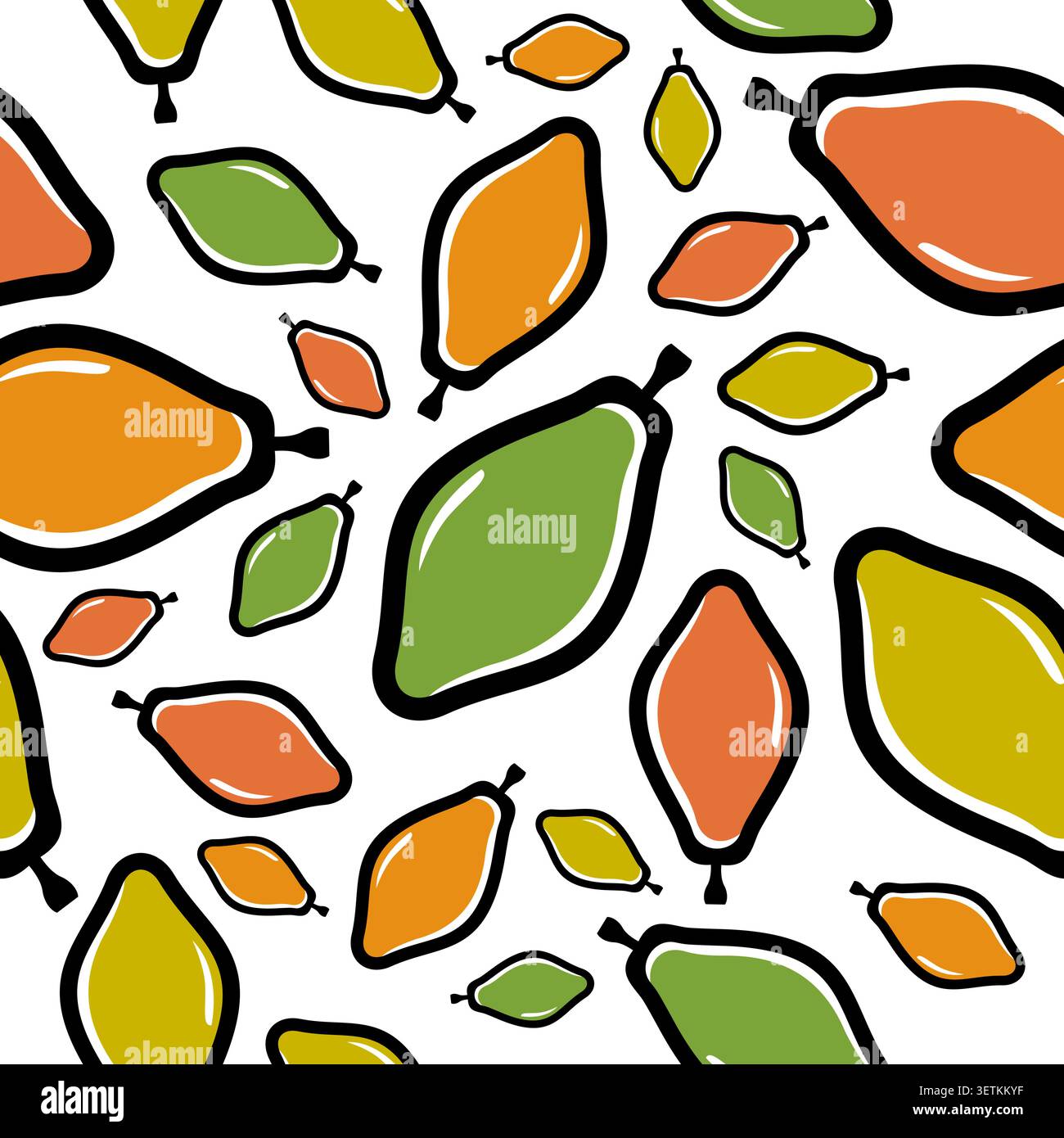 Papaya seamless pattern background. tropical fresh papaya fruit. vector illustration. Stock Vector