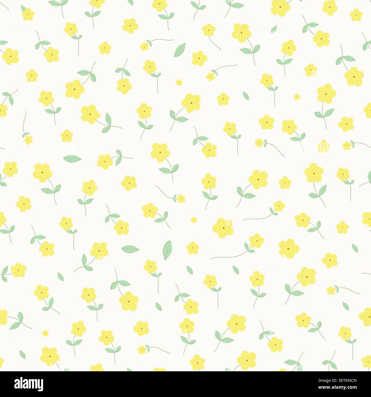 Yellow daisies seamless fabric design pattern Stock Vector