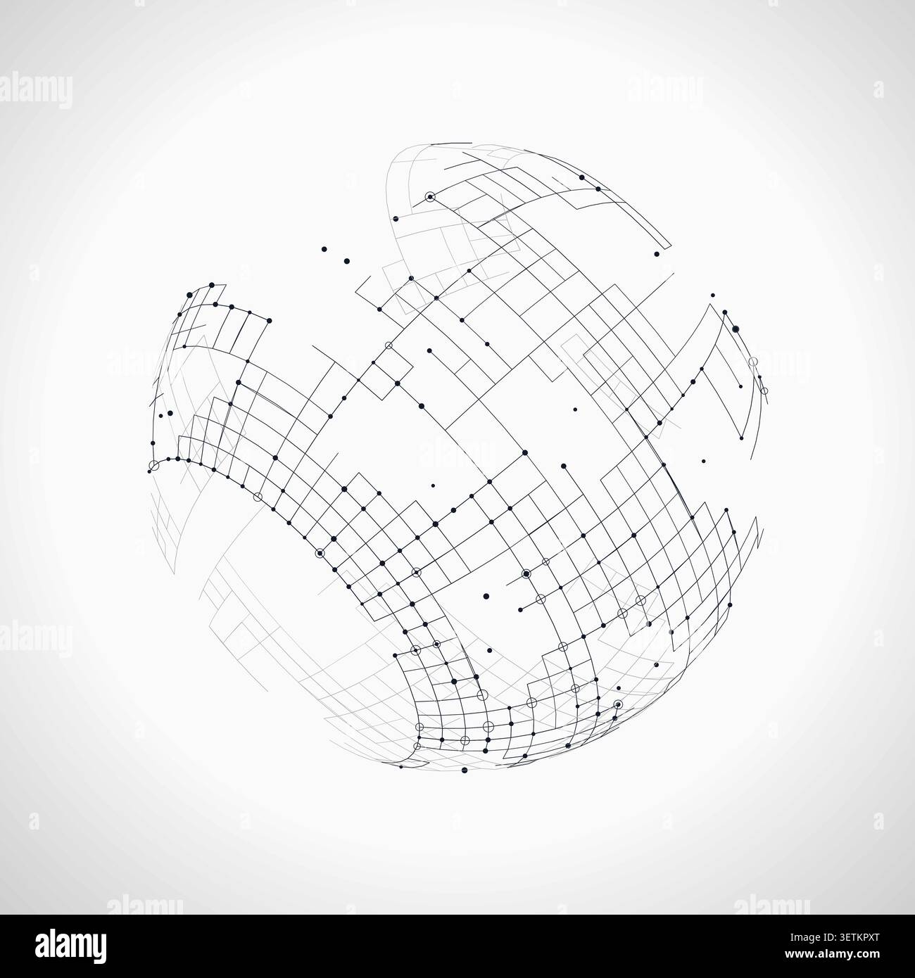 Decorative tech globe illustration for web banners, creative layouts, and modern visual branding. Stock Vector