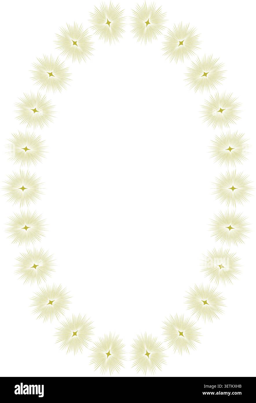 Ornate oval frame with transparent background. Minimal decorative template Stock Vector
