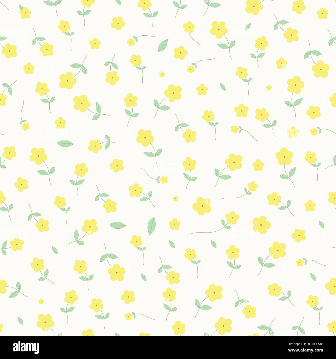 Yellow daisies seamless fabric design pattern Stock Vector