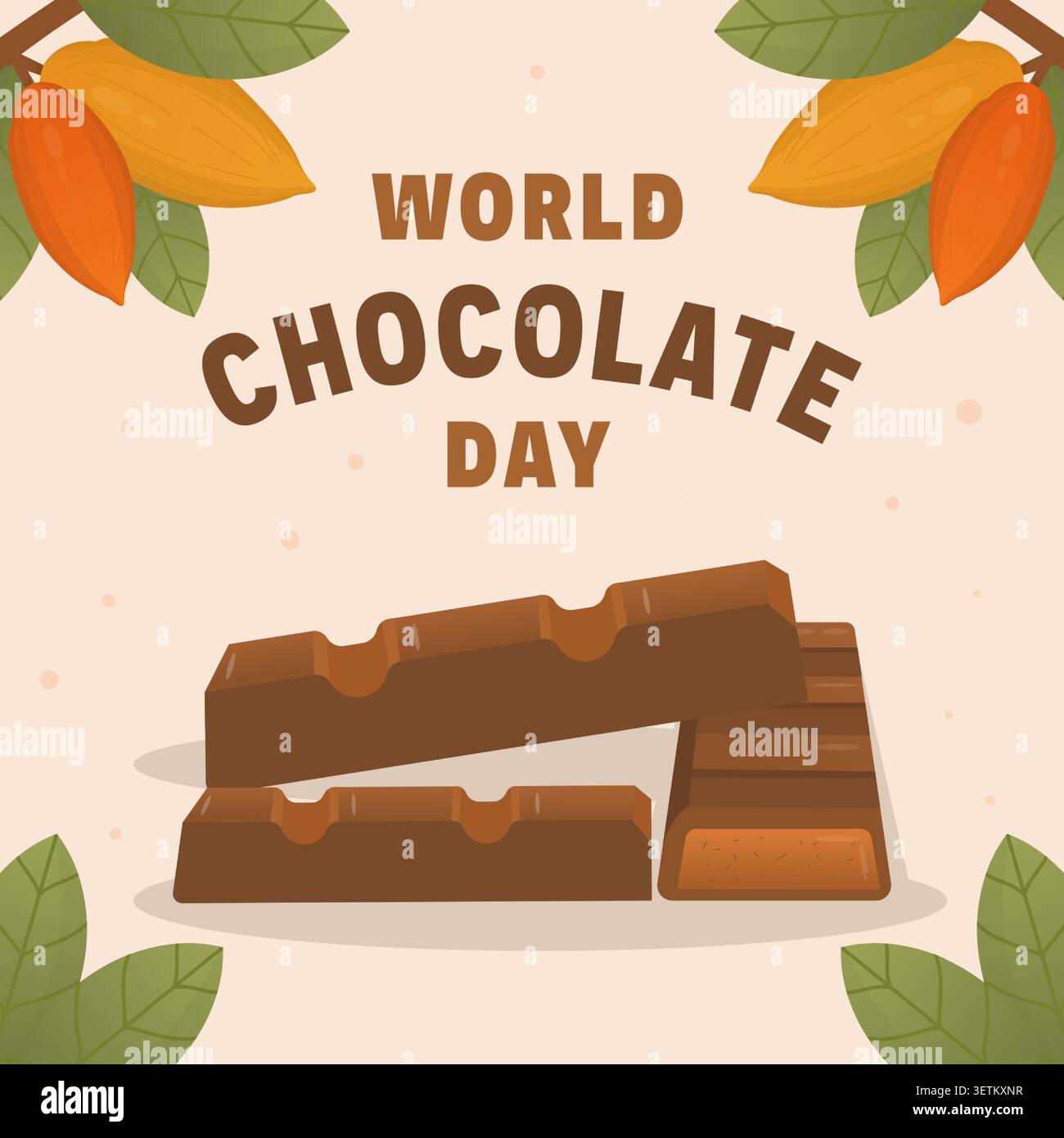 world chocolate day illustration in gradient style design Stock Vector
