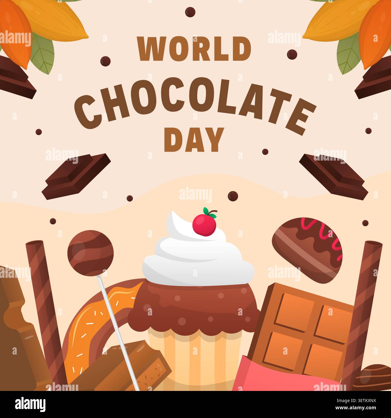 gradient design illustration for world chocolate day Stock Vector