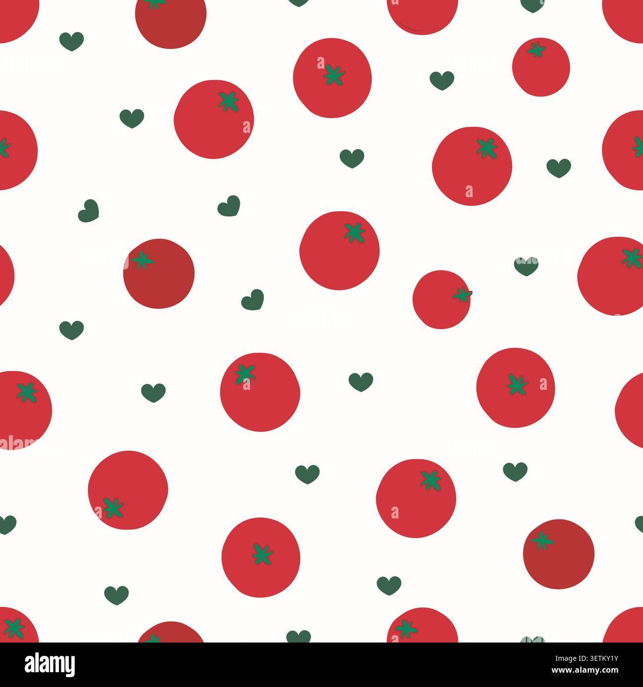 Tomatoes seamless fabric design pattern Stock Vector
