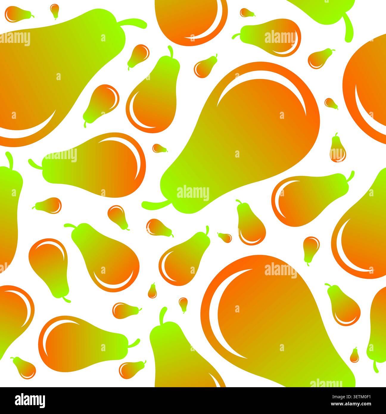 Papaya Seamless Pattern - Tropical Fruit Vector Background with Fresh Papayas Stock Vector