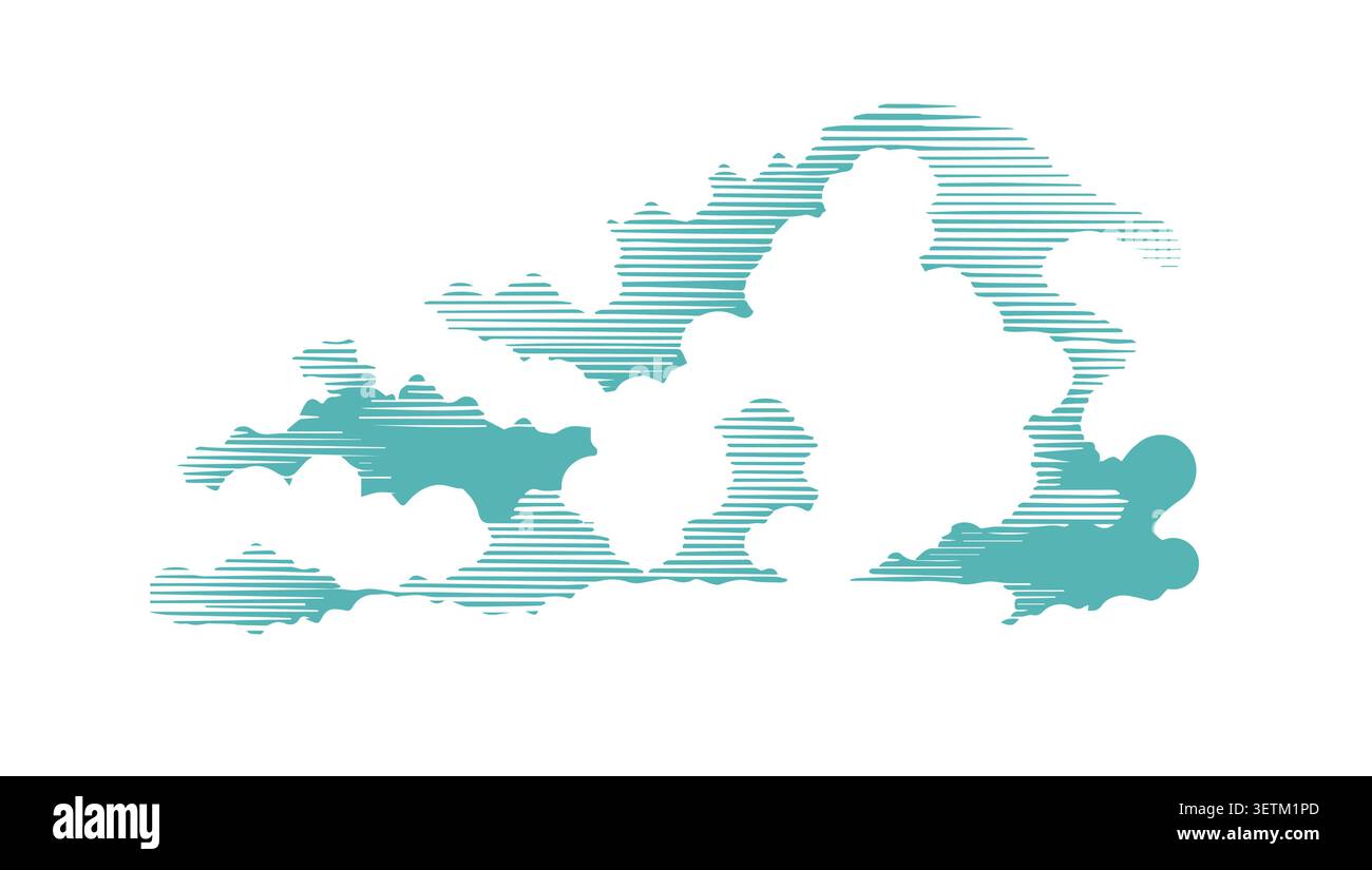 Graphic cloud . Hand drawn. Not AI, vector illustration. Stock Vector