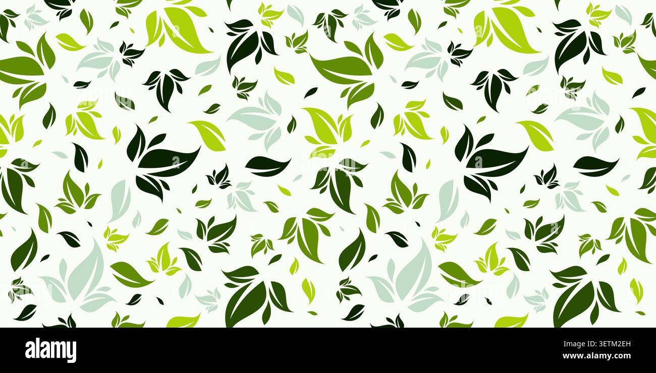 Leaf Seamless Pattern Design. Leaves Simple Background Stock Vector