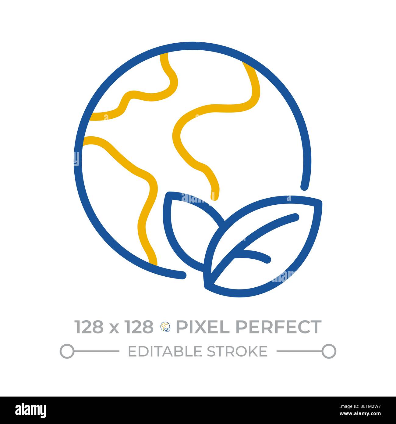 Environmental science pixel perfect two color line icon Stock Vector
