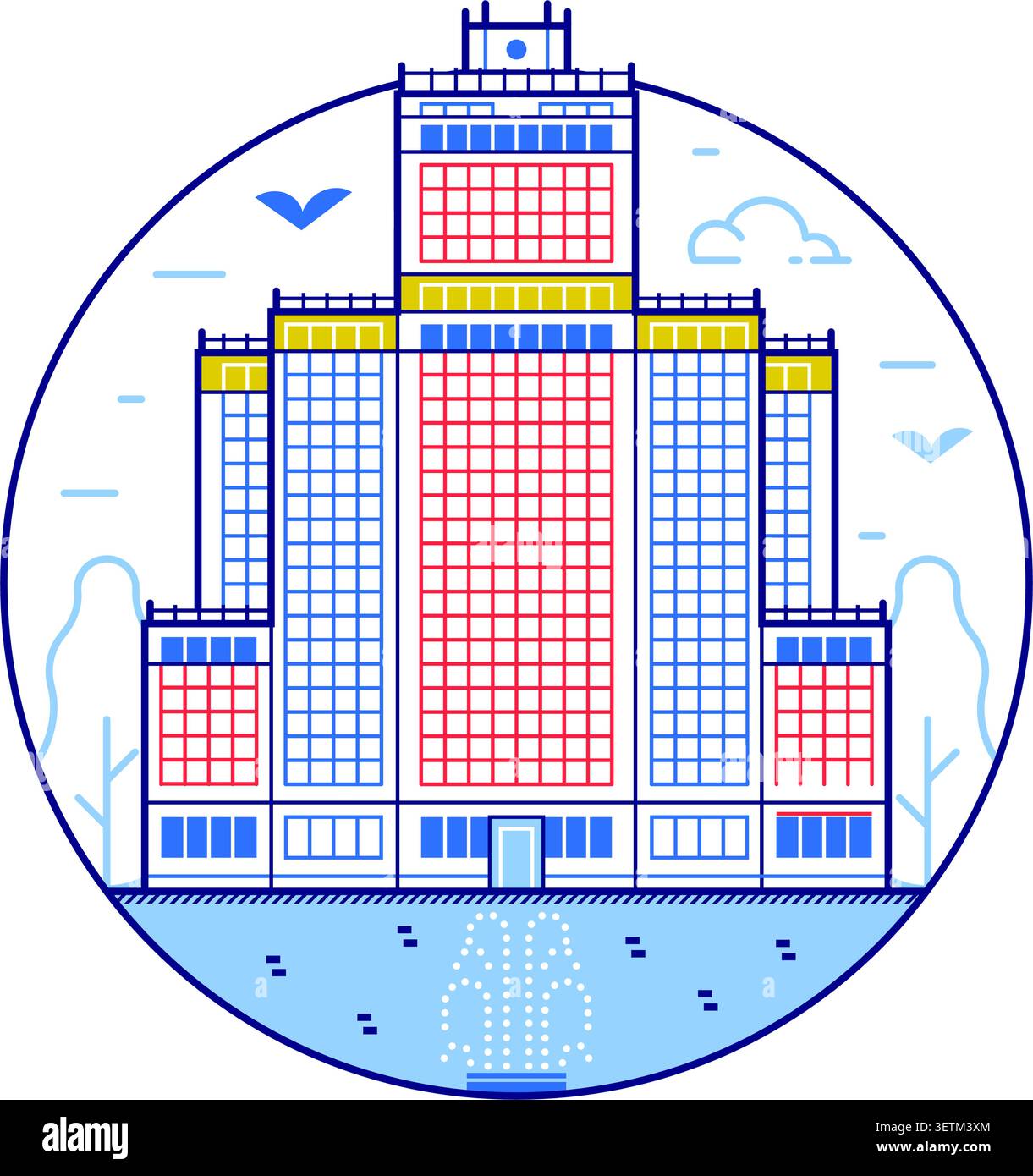 Spain building aka Edificio Espana Line Icon Stock Vector