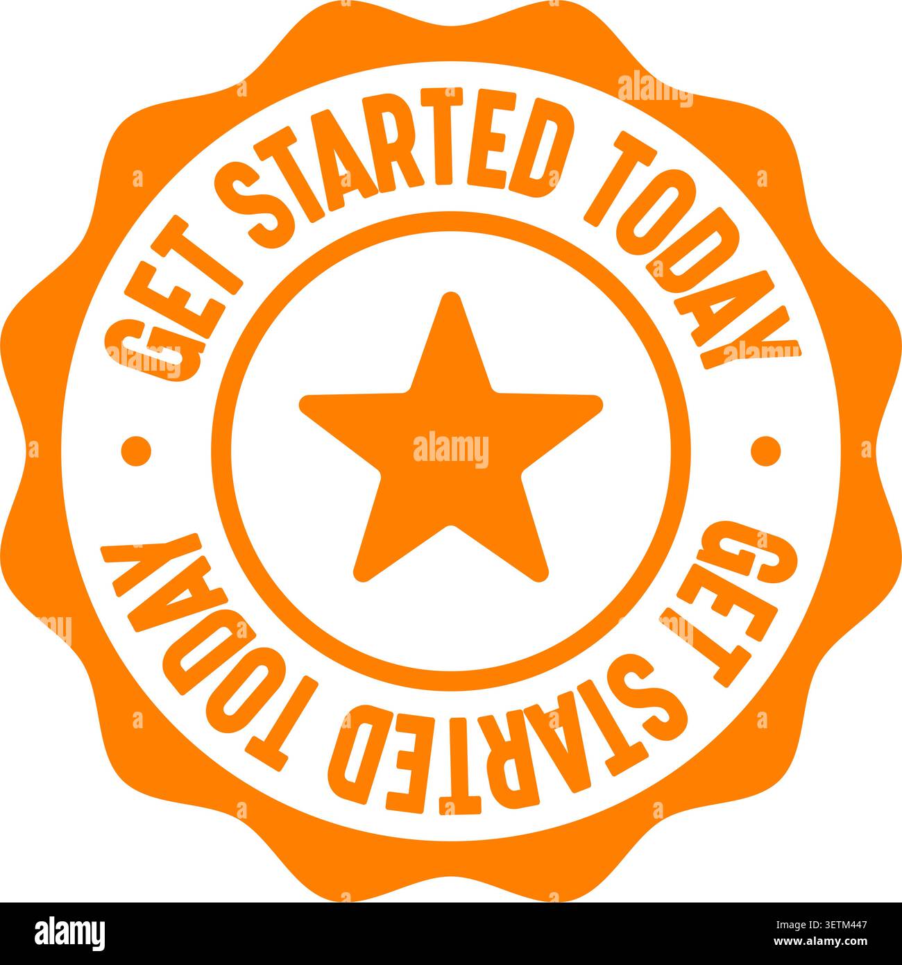 get started today label sticker. Vector sign. get started today seal badge Stock Vector