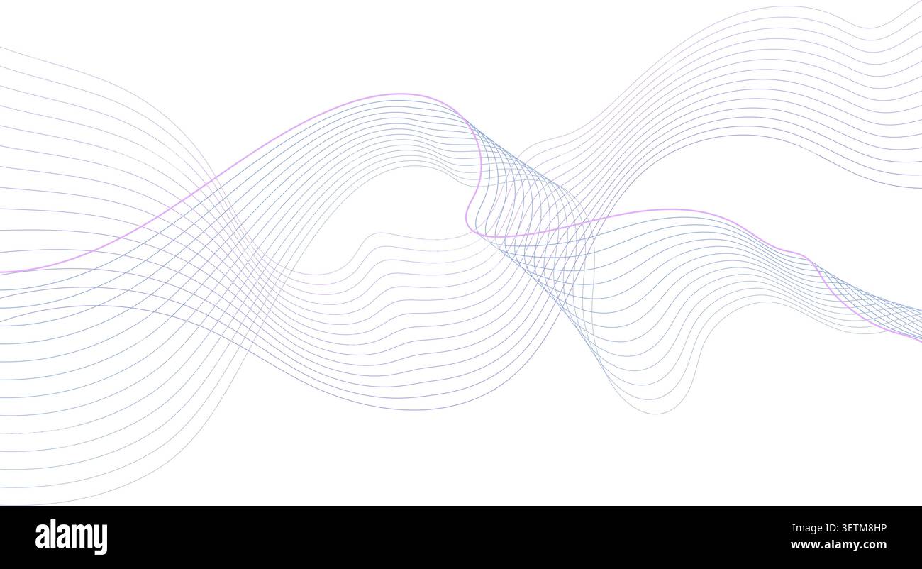 Abstract waves vector illustration in pastel gradient tones isolated on a white background Stock Vector