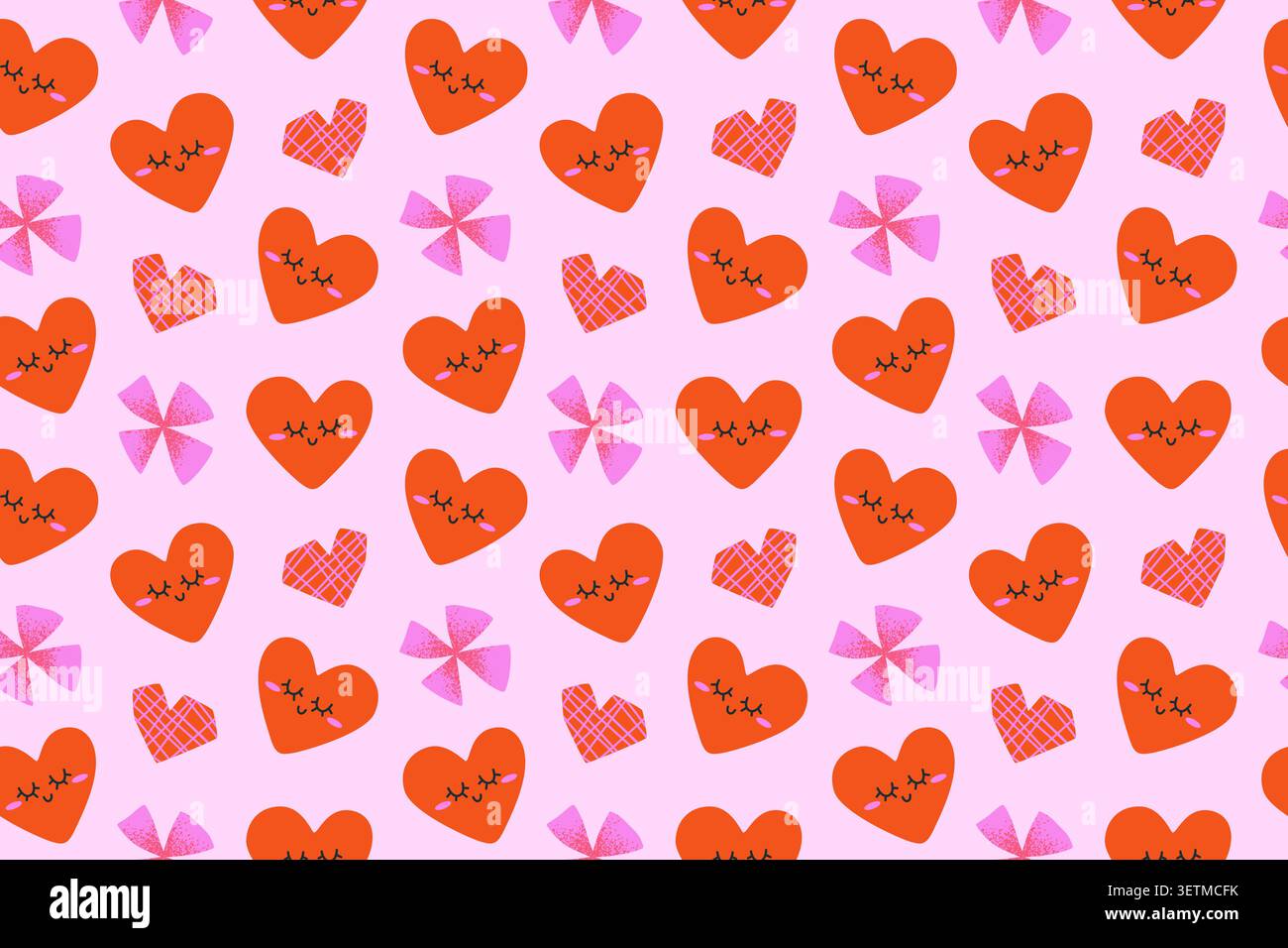 Romantic Seamless Patterns with hearts and flowers Stock Vector