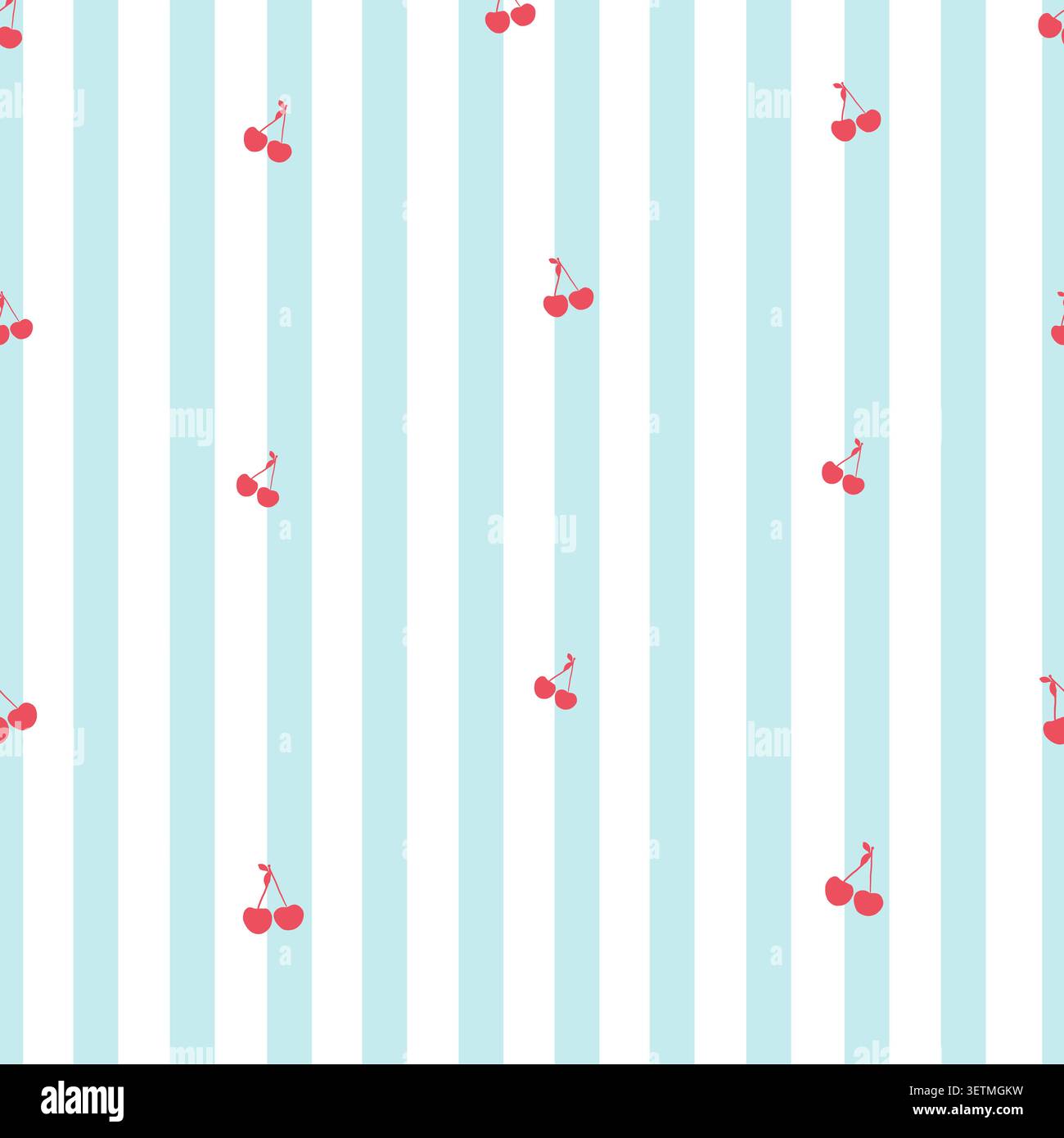 Green and white stripe pattern strawberries pattern Stock Vector