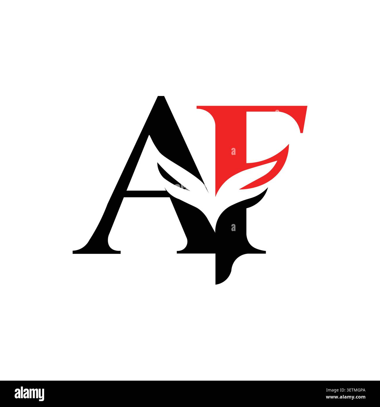 AF monogram logo with leaf nature symbol Stock Vector