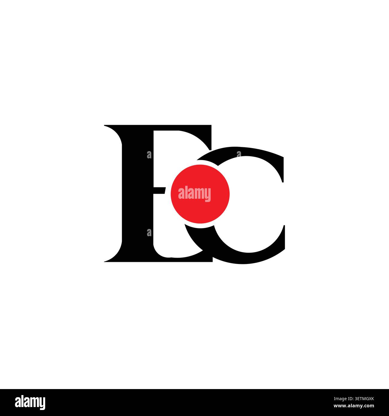 EC monogram logo with abstract circle symbol Stock Vector